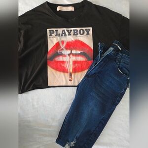 Playboy x Missguided - Crop Top Shirt